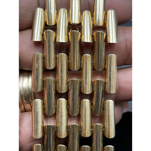 Vintage 1940's Linear Link 14k Gold Bracelet 80+ G - Picture 9 of 12